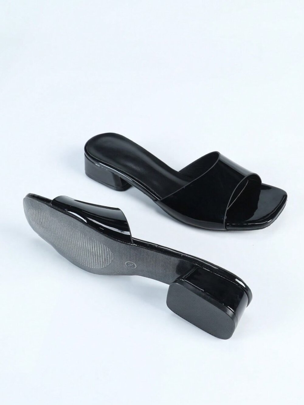 Black Bohemian Women's Peep-Toe Chunky Heel Sandals - Picture 6 of 9